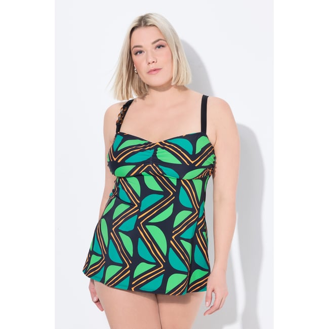 Tankini avec bonnets souples. Bretelles noir <span itemprop=