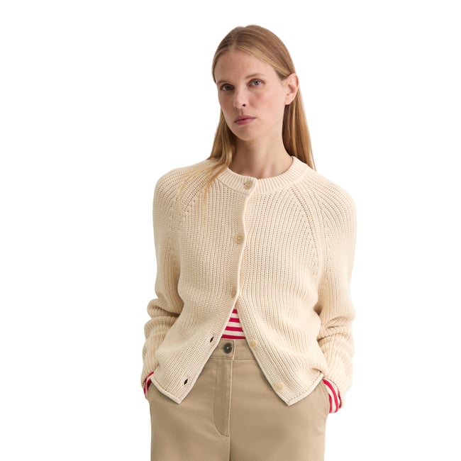 Cardigan regular en coton organique nature <span itemprop=