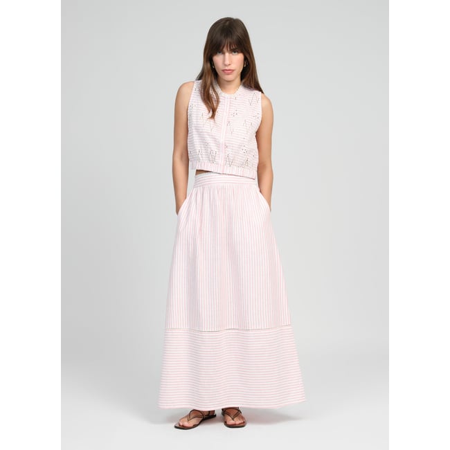 Jupe Midi RALYTA corail <span itemprop=