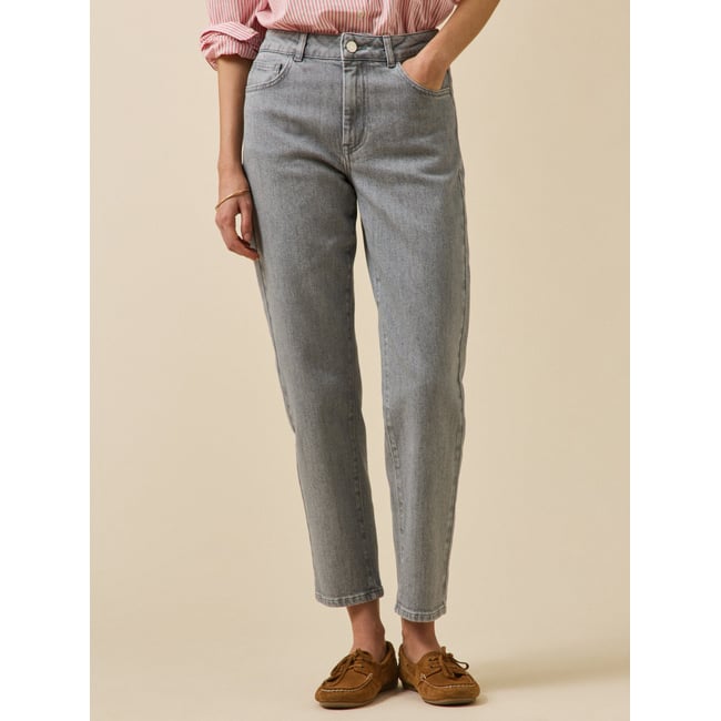 Jean mom  Claire coton biologique denim gris clair <span itemprop=