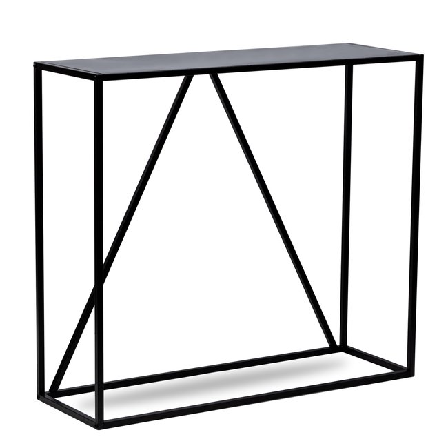 Console style industriel, métal, SOLNA Couleur noir <span itemprop=