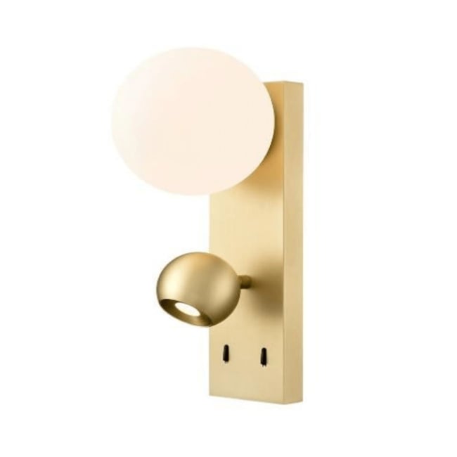 Applique liseuse design double éclairage - AVELYSA Couleur blanc et doré <span itemprop=