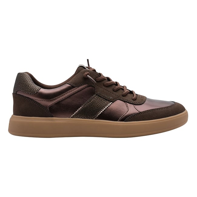 Baskets en cuir marron <span itemprop=