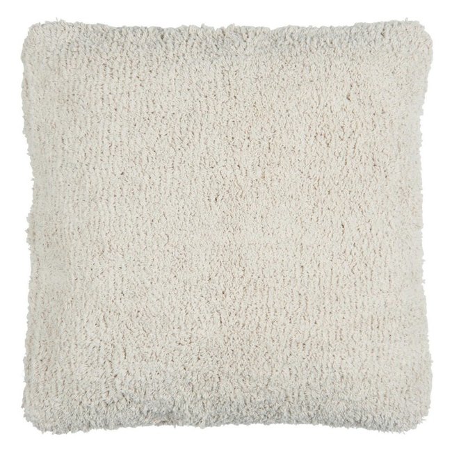 Housse coussin tufté moelleux coton écru <span itemprop=
