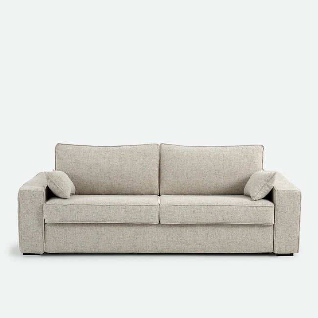 Canapé convertible 2, 3 ou 4 places, Standard, tissu texturé moucheté, CECILIA Couleur ecru/bleu <span itemprop=