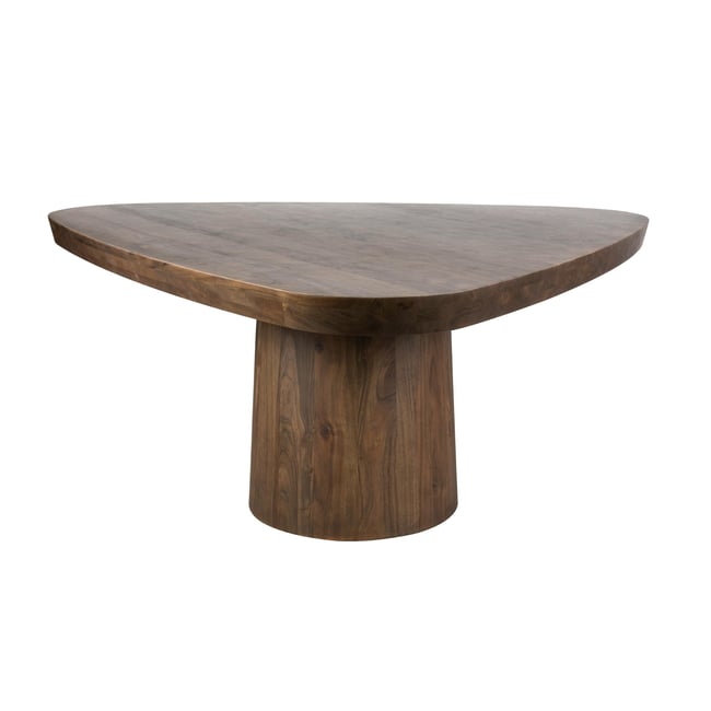 Table à manger bois foncé forme triangulaire organique 165 cm MYSORE Couleur marron <span itemprop=