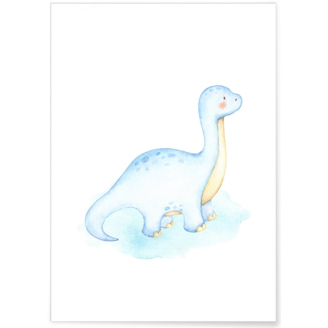 Affiche Enfant Diplodocus Couleur blanc <span itemprop=