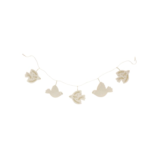 Guirlande oiseaux en feutrine Couleur écru <span itemprop=