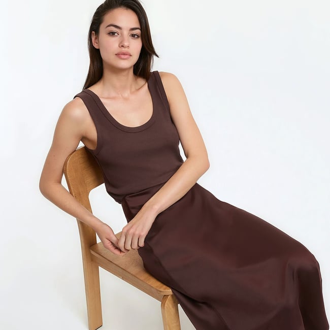 Top girocollo marrone LA REDOUTE COLLECTIONS
