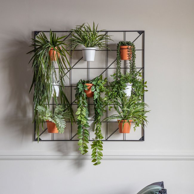 90x90cm Set of 9 Wall Planters, white, SO'HOME