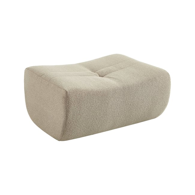 Pouf, repose-pieds compressé pour chauffeuse Sokol bouclette texturée SOKOL Couleur beige <span itemprop=
