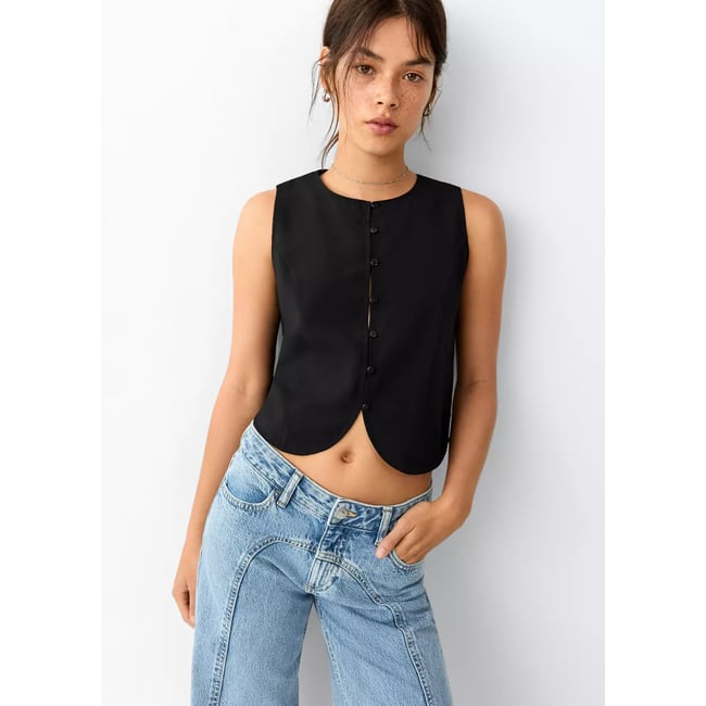 Jean low waist wide leg bleu moyen <span itemprop=