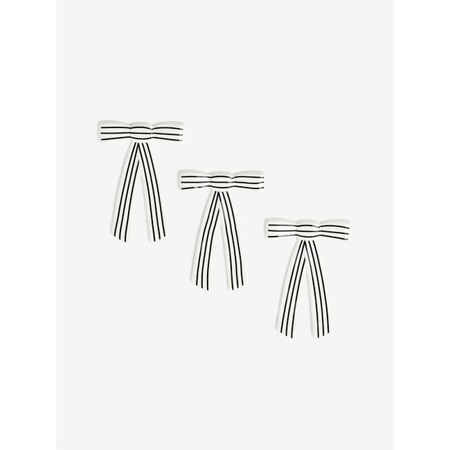 Plaque murale nœud en céramique, lot de 3 Couleur monochrome <span itemprop=