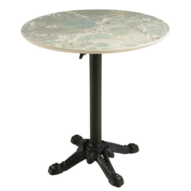 Table bistrot D70cm pliable en céramique marbré vert BELLUNE Couleur vert <span itemprop=