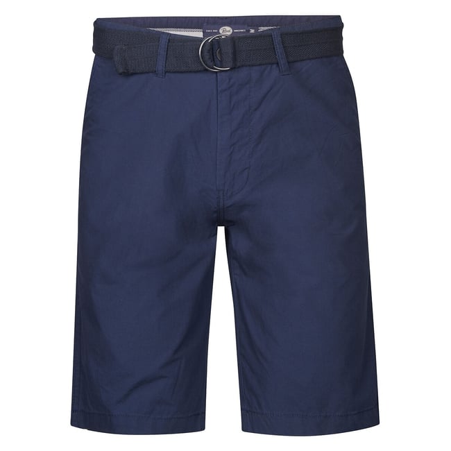 Cotton Chino Shorts with Belt, navy blue, PETROL INDUSTRIES