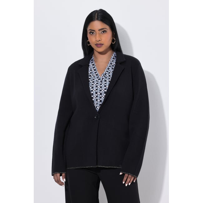 Blazer en maille, liserés scintillants noir <span itemprop=