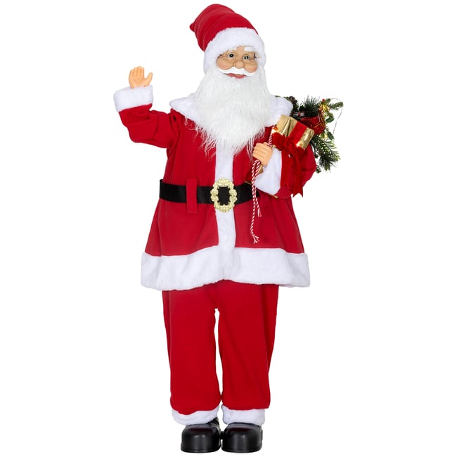 Décoration de Noël « Père Noël » Polyester Couleur rouge <span itemprop=