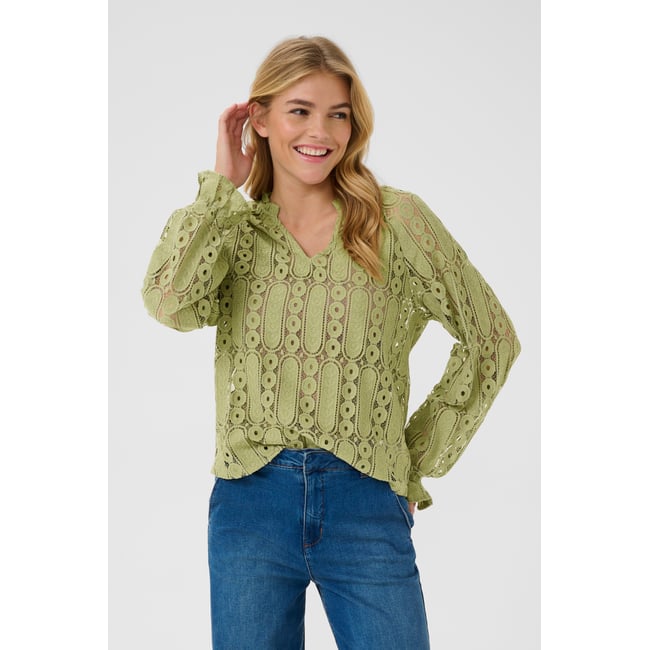 Blouse à manches longues vert tea <span itemprop=