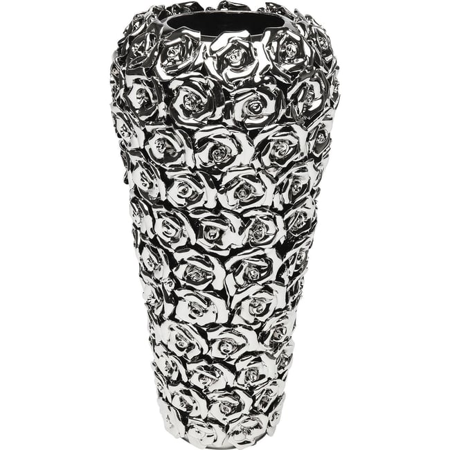 Vase roses 36cm Couleur argent <span itemprop=