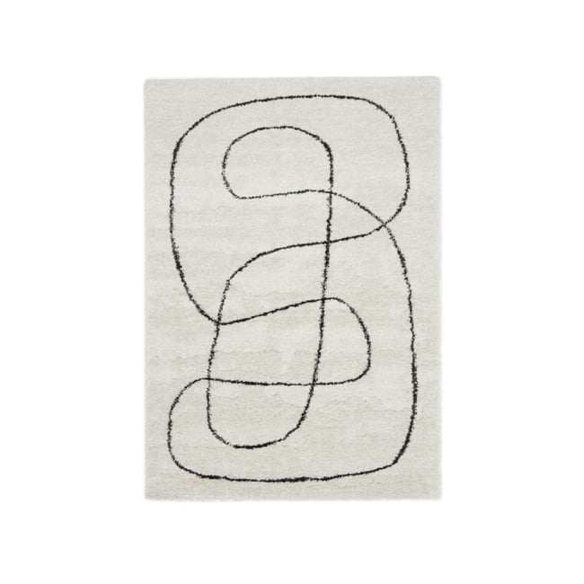 Tapis poils mi-longs style moderne, LAURE Couleur blanc <span itemprop=
