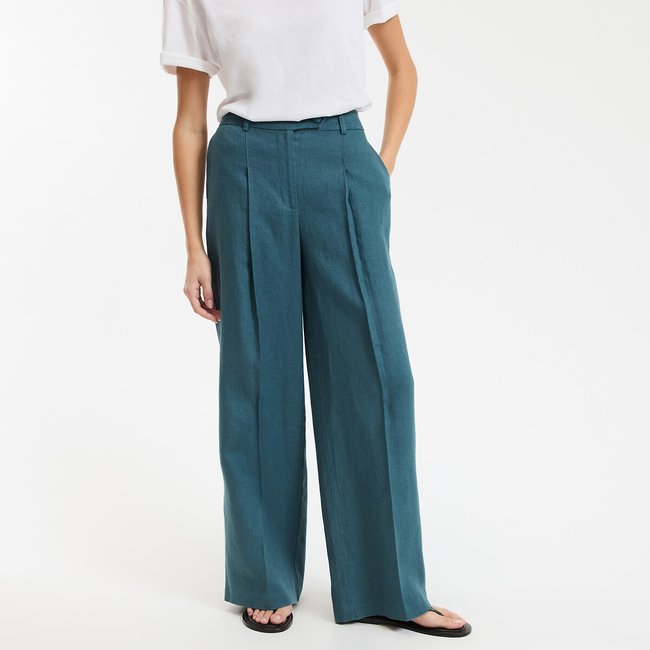 Pantalon large à pinces en lin  - LA REDOUTE COLLECTIONS