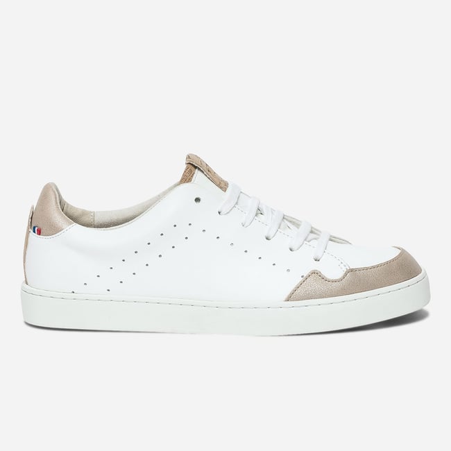 Basket en cuir MARIE blanc <span itemprop=
