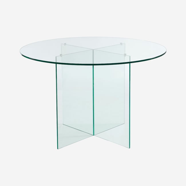 Table ronde en verre trempé FICHET Couleur transparent <span itemprop=