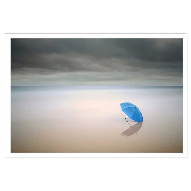 Poster parapluie bleu - HEXOA