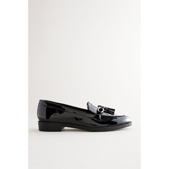 Mocassins à glands pointure large noir <span itemprop=