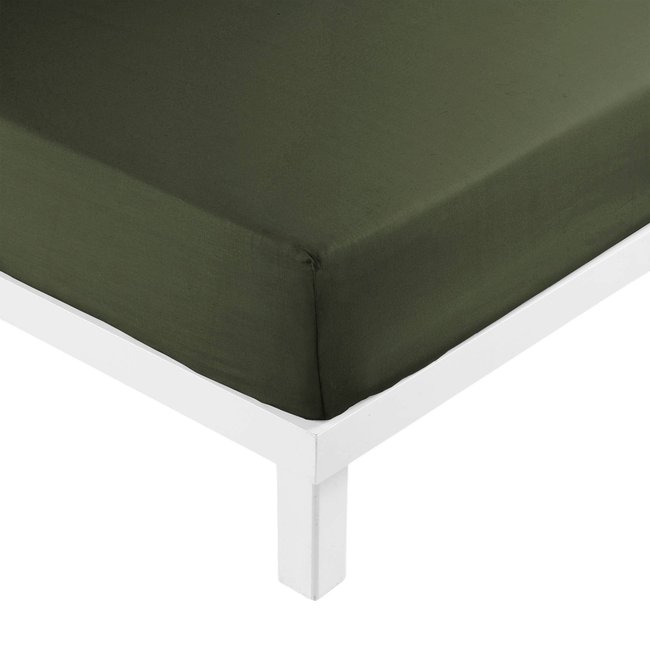 Drap housse en microfibre Oscarres kaki <span itemprop=