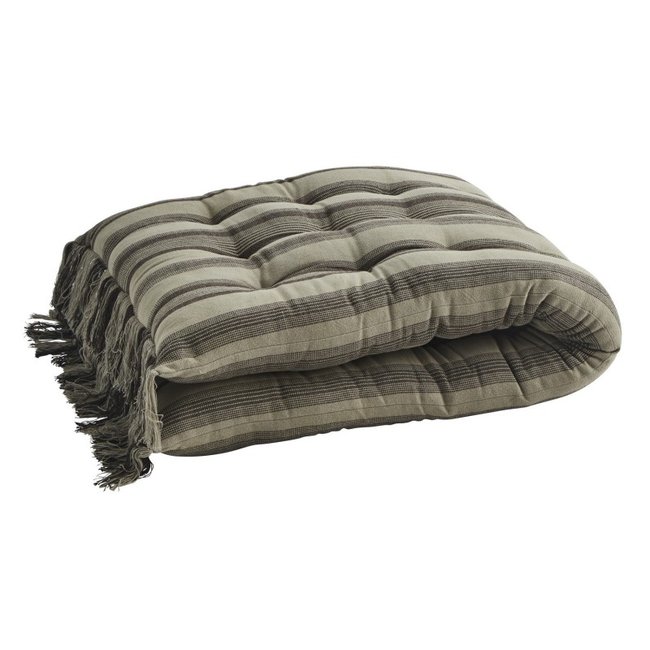 Matelas de banquette coton vert kaki <span itemprop=