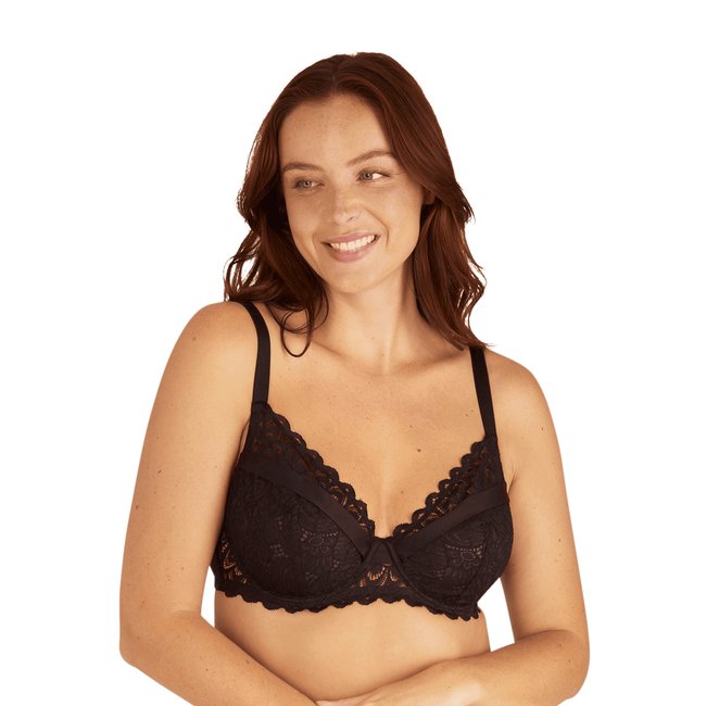 Soutien-gorge à armatures DENTELLE AUDACIEUSE noir <span itemprop=