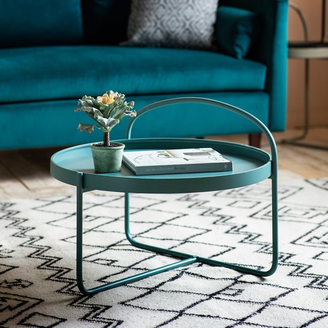 Sagar Round Metal Tray Coffee Table - SO'HOME