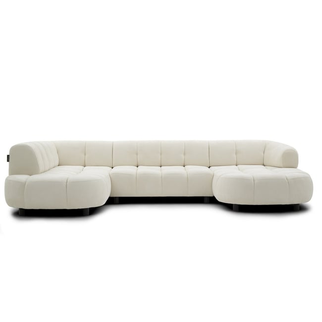 Canapé d'angle convertible  places en tissu chenille, LOVELY - BOBOCHIC