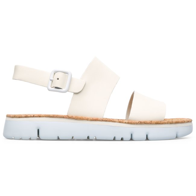 Sandales cuir ORUGA beige <span itemprop=