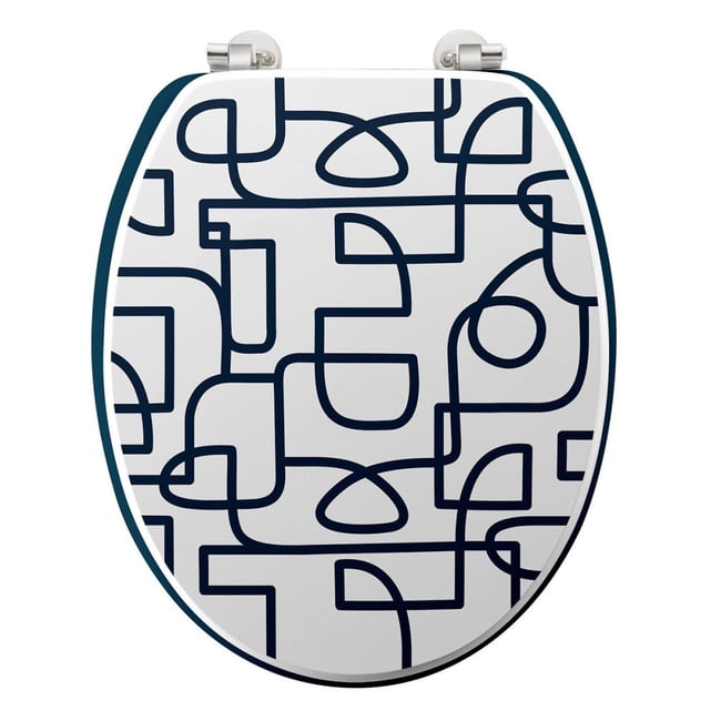 Abattant WC MDF charnières métal Labyrinthe Couleur v002227 <span itemprop=