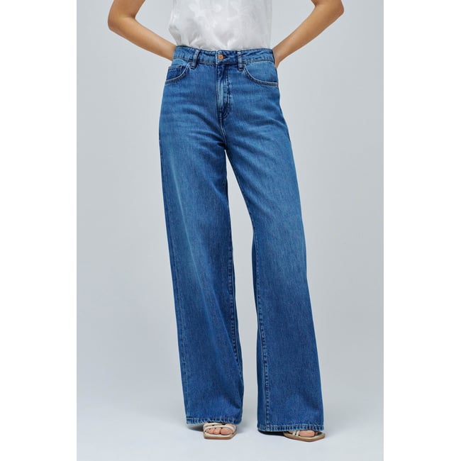 JEAN WIDE LEG bleu <span itemprop=