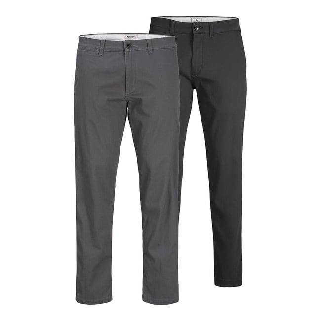 Lot de 2 pantalons chino noir + gris <span itemprop=