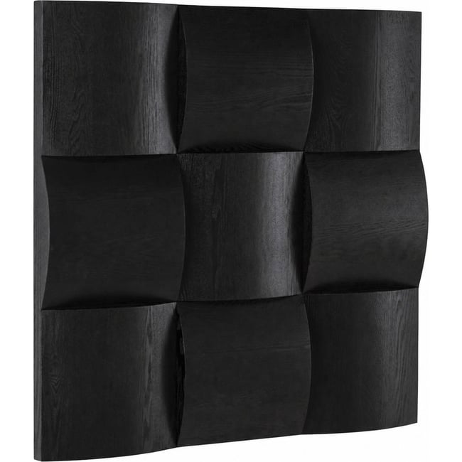 Sculpture murale en bois à relief graphique Couleur noir <span itemprop=