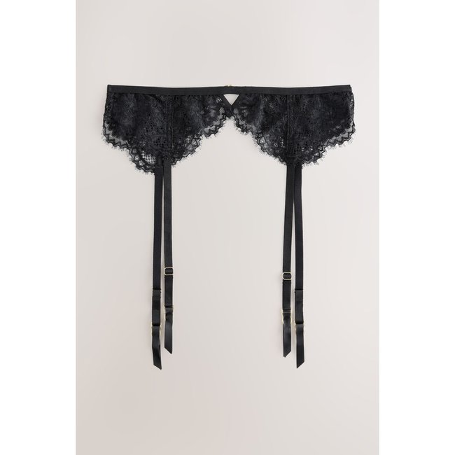 Porte-jarretelles en dentelle noir <span itemprop=