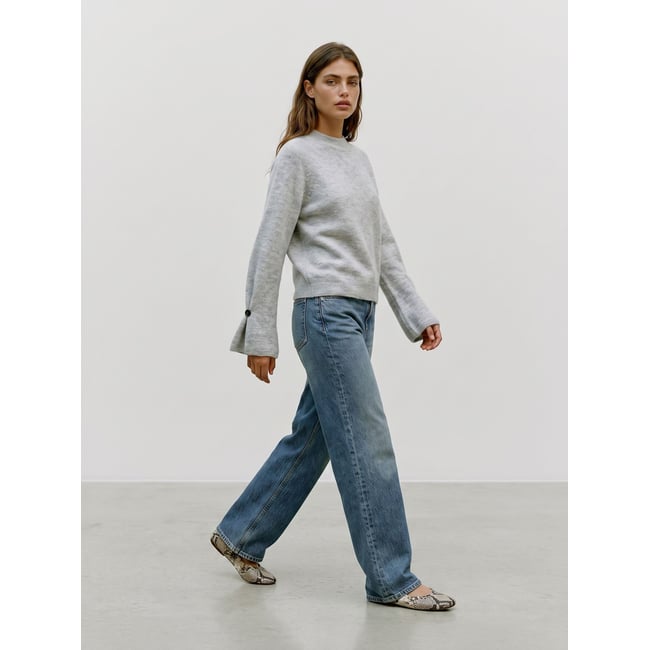 Pull En Maille grise - light grey melange <span itemprop=