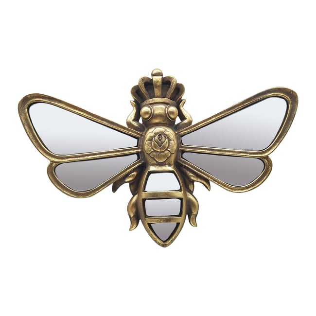 Déco murale abeille 25x16,5cm Couleur or <span itemprop=