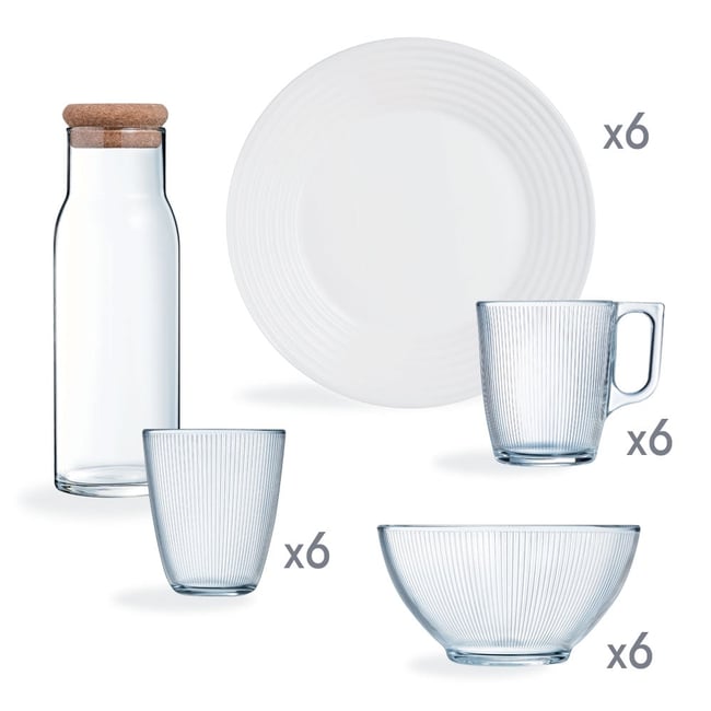 Ensemble 25 pièces -HARENA Couleur blanc <span itemprop=