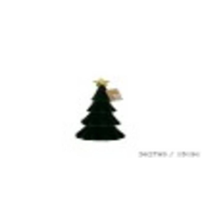 Sapin de Noël à poser en velours floqué Couleur vert <span itemprop=