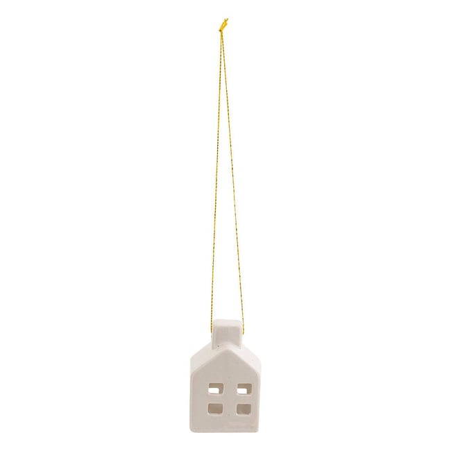 Sujet céramique maison H6 cm blanc Couleur blanc <span itemprop=