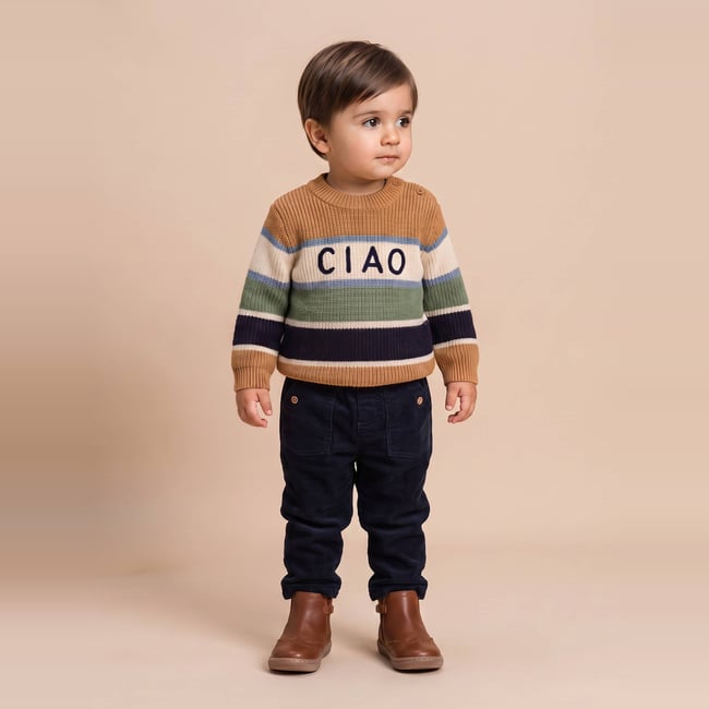 Pull rayé grizzli <span itemprop=