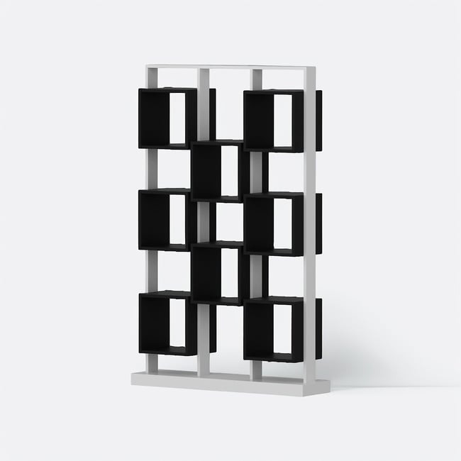 Полка для книг, Edge / Эдж белый/ черный SO'HOME
