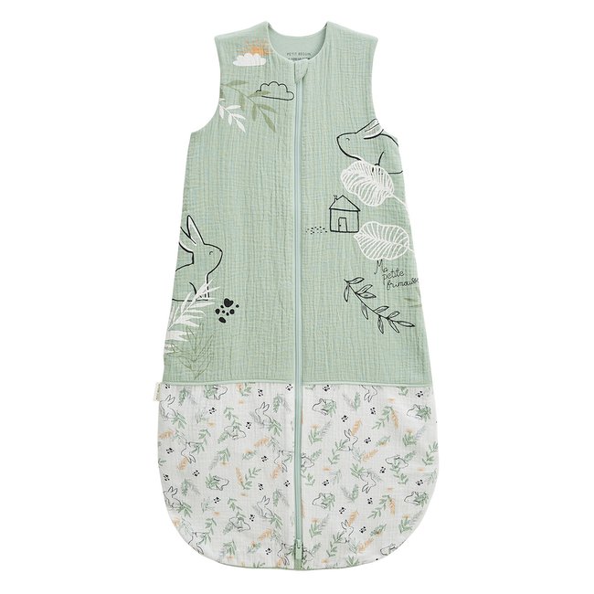 Gigoteuse d'été en gaze de coton Frimousse vert <span itemprop=