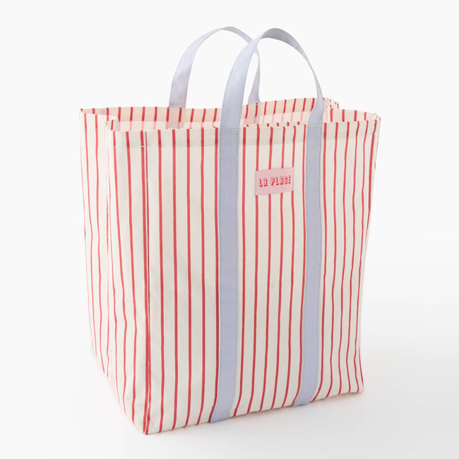 Panier à linge, 40,5x26x51cm, en coton Couleur ciel <span itemprop=