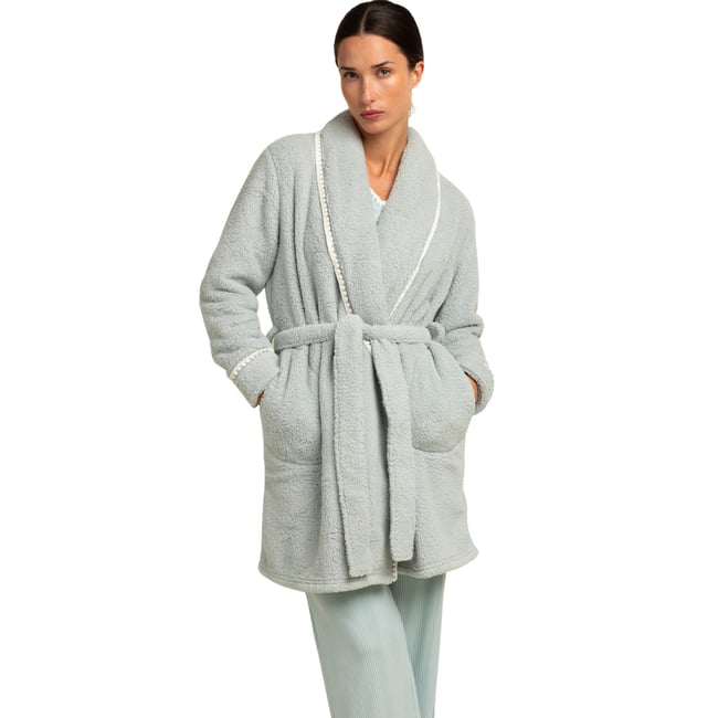 Robe de chambre Water Flowers bleu turquoise <span itemprop=